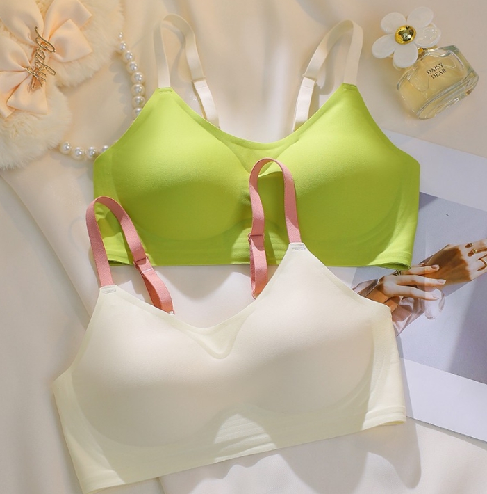 Jelly strip soft support seamless underwear small breasts push up naked bra bra large breasts appear smaller no steel ring anti-sagging bra