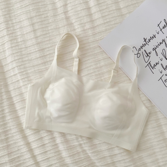 Ice-feeling underwear for women, thin, large breasts, small summer, ultra-thin, soft pull-up, traceless rabbit ears bra