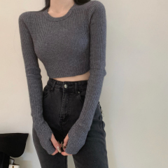 Ins stylish casual versatile round neck short sleeve knit 2024 autumn new casual top suitable for wearing inside or outside two-in-one T-shirt top