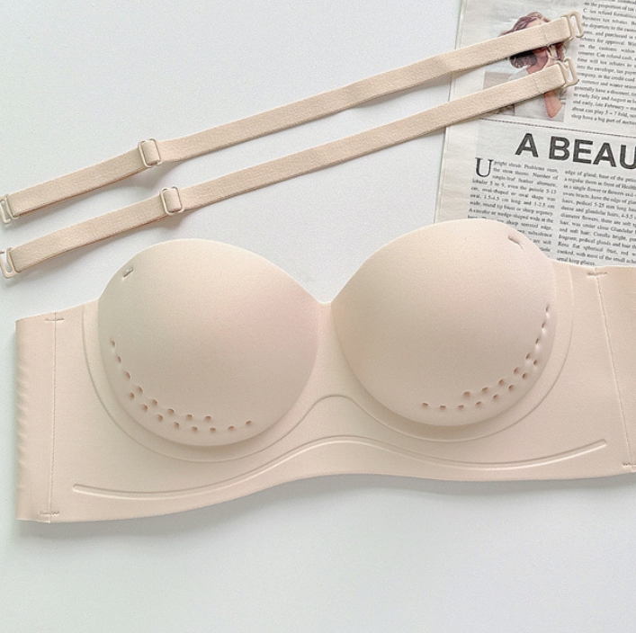 Seamless underwear for women with large breasts, strapless, thin, auxiliary breast collection, anti-sagging, wire-free small breast push-up bra