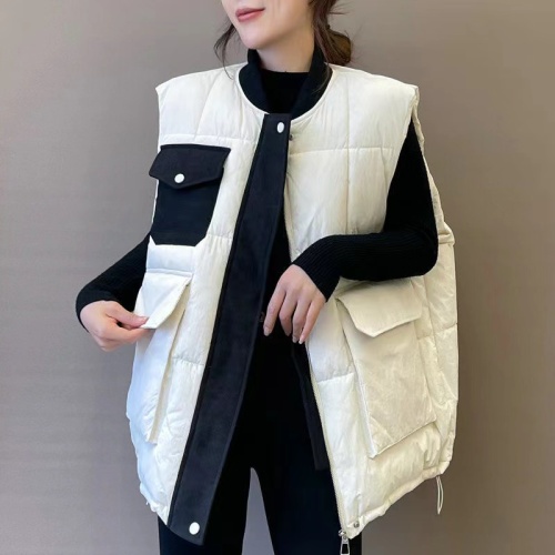 Net picture of down cotton vest for women Korean style autumn and winter loose large size vest short vest coat cotton coat