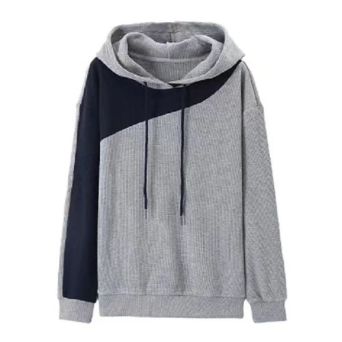 2024 new style this year's popular contrasting color splicing slimming spring and autumn fashionable casual hooded women's all-match sweatshirt