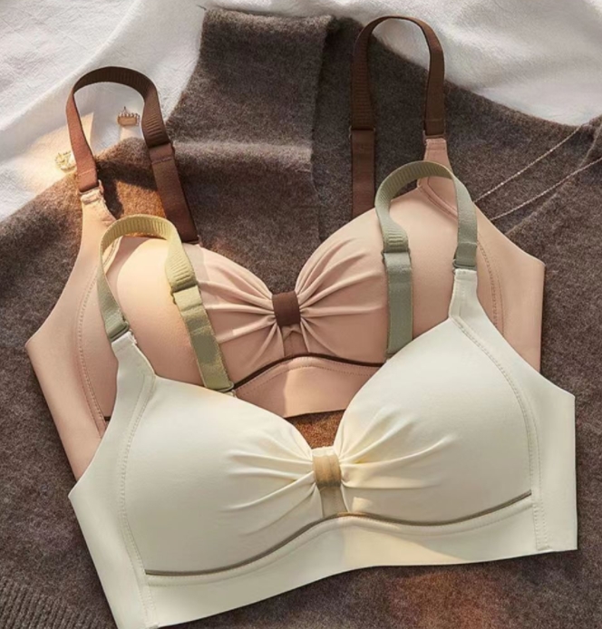 Thin seamless underwear for women with large breasts to make the breasts look smaller without wire rings push-up anti-sagging bra