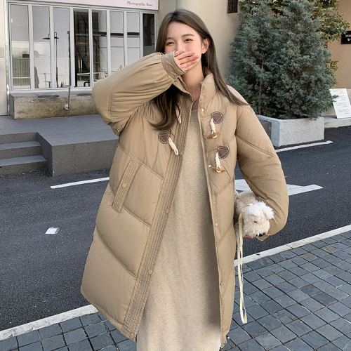 Milky croissant croissant croissant buckle long and short down jacket for women winter short bread coat