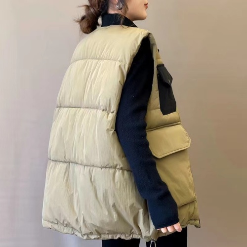 Net picture of down cotton vest for women Korean style autumn and winter loose large size vest short vest coat cotton coat