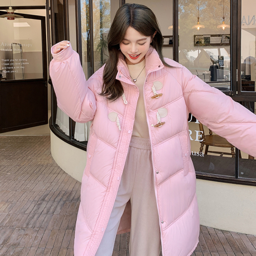 Milky croissant croissant croissant buckle long and short down jacket for women winter short bread coat