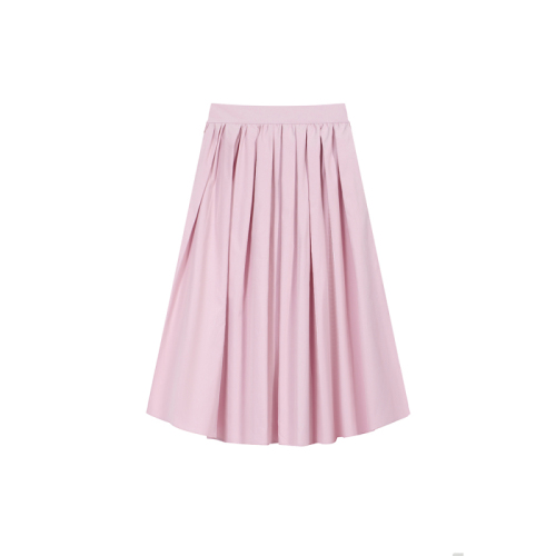 Actual shot of 2024 new autumn clothing, sweet pink big swing A-line pleated long skirt for women