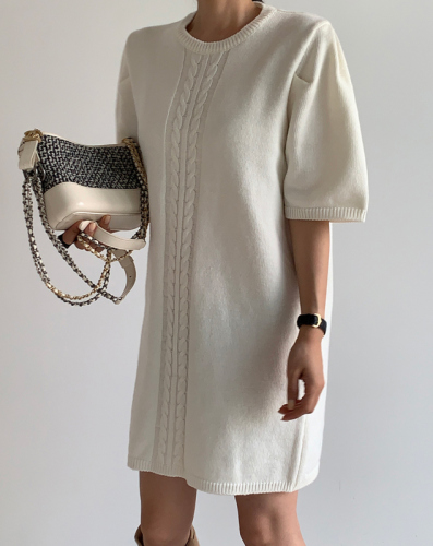 CHIC simple Korean style pullover mid-sleeve dress