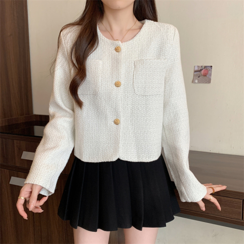 Actual shot, lining, small fragrant style jacket for women, short design, niche, high-end, temperament tweed top