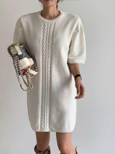 CHIC simple Korean style pullover mid-sleeve dress