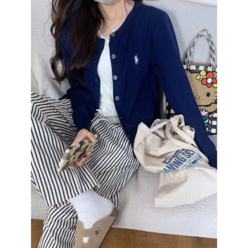 Korean Knitted Cardigan Women's Autumn Wear for Early Spring 2024 New Lazy Style Loose Sweater Thin Short Jacket