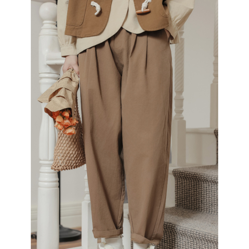 No less than 99 real shots of autumn and winter slimming high-waisted straight fashion trousers