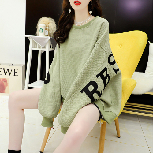 Official picture quality waffle composite milk silk thin sweatshirt women's spring and autumn tops