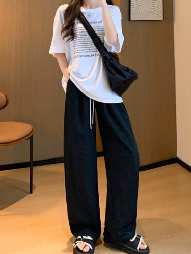 Purple ice silk wide-leg pants for women summer thin texture drape small casual quick-drying Yamamoto loose scimitar pants