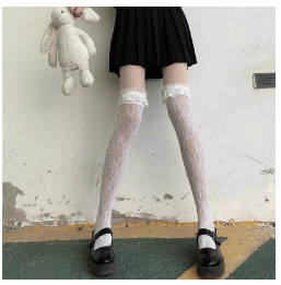 Spot white lace calf stockings stockings Lolita lolita socks women's stockings jk long fishnet stockings