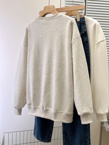 Actual shot of new large size autumn thin sweatshirt for women large size back collar shoulder line M-XXXL