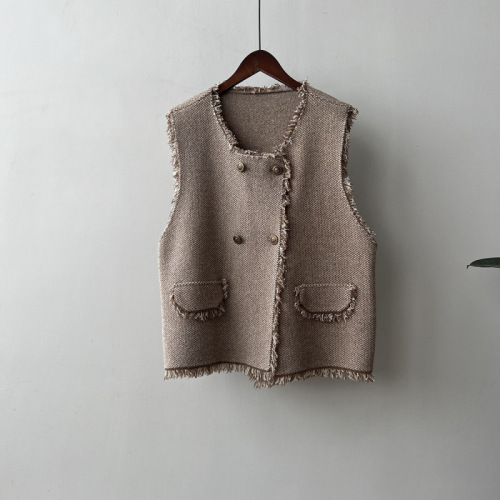 Real shot ~ Retro temperament tassel small fragrant vest for women 2024 autumn new versatile vest