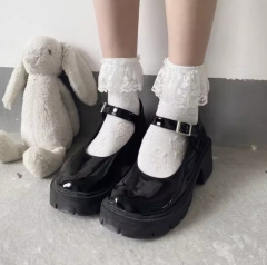 Women's spring and summer new mid-calf socks lace princess socks Lolita Japanese white bow lace socks