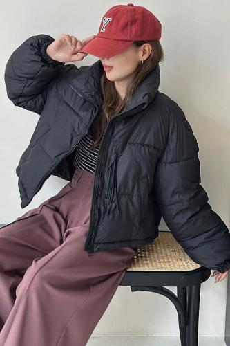 Korean original down jacket for women 2024 winter new style short stand-up collar little thickened bread jacket