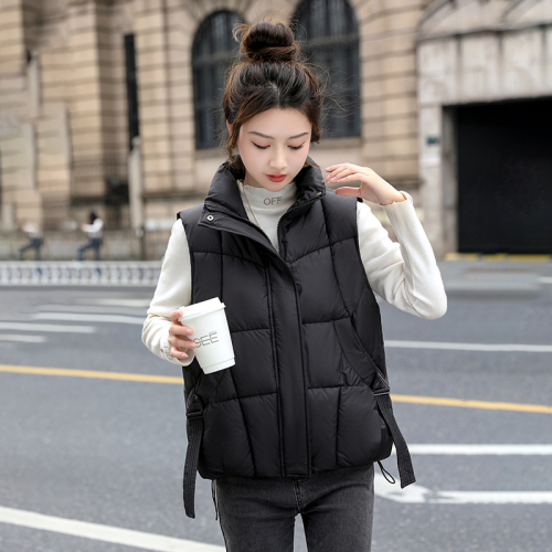 Real shot of cotton vest for women 2024 new autumn and winter new waist slimming versatile drawstring cotton coat