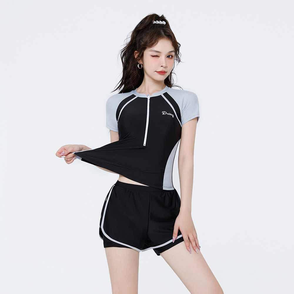 Split swimsuit women conservative belly covering their belly to make them look slim for junior high school students swimming pool special high-quality hot spring swimming suit