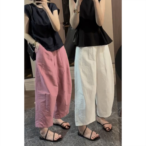 Wide-leg pants, carrot pants, casual pants for women, new summer fat mm slimming banana pants, loose trousers, trendy