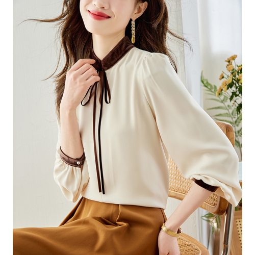 Already shipped, real shot 2024 autumn new long-sleeved shirt, versatile niche light luxury French design shirt