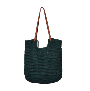 2024 Handmade Crochet Cotton Thread Hollow Internet Celebrity Cross-border Hot Sale Portable Shoulder Tote Bag Burlap Bag Style