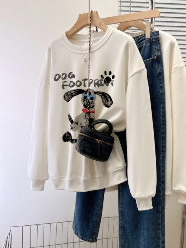 Actual shot of new large size autumn thin sweatshirt for women large size back collar shoulder line M-XXXL