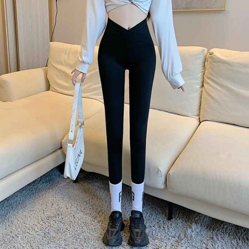 Real shot ~ Cross Yoga Leggings Shark Pants Women's Outer Wear Summer Belly Controlling Butt Lifting Nine-Point Barbie Flare Pants