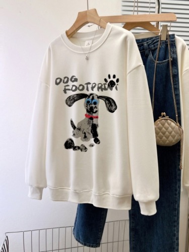 Actual shot of new large size autumn thin sweatshirt for women large size back collar shoulder line M-XXXL