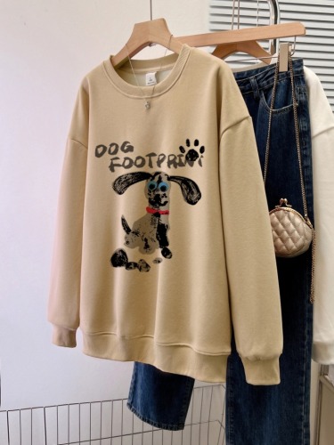 Actual shot of new large size autumn thin sweatshirt for women large size back collar shoulder line M-XXXL