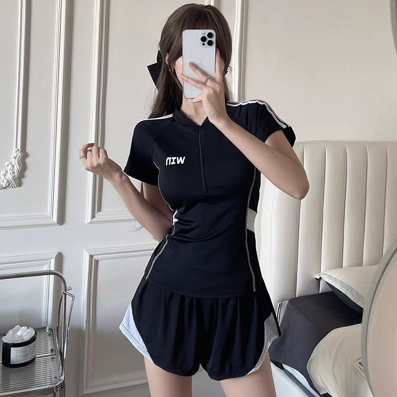 Split swimsuit women's conservative belly covering and slimming 2024 new student sports style high-end swimming pool special hot spring