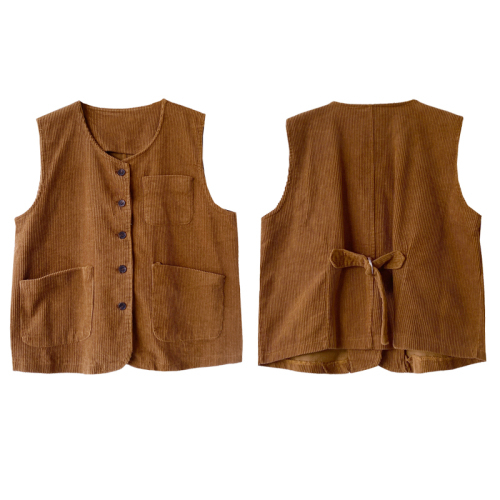 It’s just that the vest is no less than 89 retro corduroy Japanese style work vest vest top