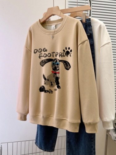 Actual shot of new large size autumn thin sweatshirt for women large size back collar shoulder line M-XXXL