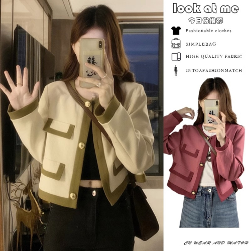 French style small fragrant jacket for women spring and autumn 2024 new style small loose design with short cardigan top