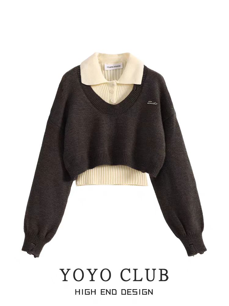 Women's Spring and Autumn New Design College Style Cardigan Top with Distinctive Design, Youthful, Taobao Korean Style Knitwear