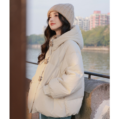 Iceland Sugar Cube Square Button Down Padded Jacket Hooded Short Short Padded Jacket for Women Winter