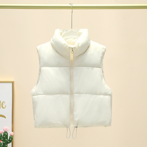 2024 new autumn and winter versatile Korean style gentle thickened stand-up collar waistcoat zipper vest top jacket for women