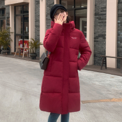 Hooded cotton coat women's winter Korean style retro loose versatile thickened mid-length knee-high student cotton jacket