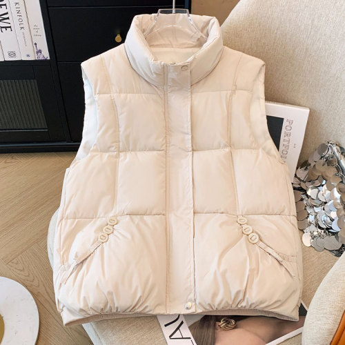 Real shot of large size women's clothing 2024 new trendy autumn and winter women's cotton vest women's casual warm waistcoat vest