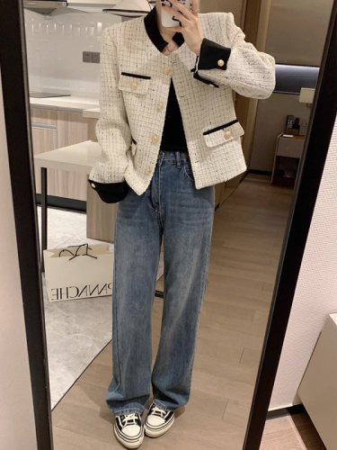 French style small fragrant jacket for women 2024 new Korean style spring and autumn high-end short tops for ladies and gentlemen