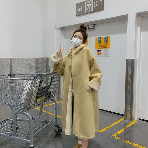 2024 winter new style loose velvet thickened long lamb wool coat coat for women trendy