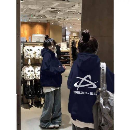 Wool cotton surface Chinese cotton composite milk silk 300g silver fox velvet super soft 400g front and back printed hooded sweatshirt for women