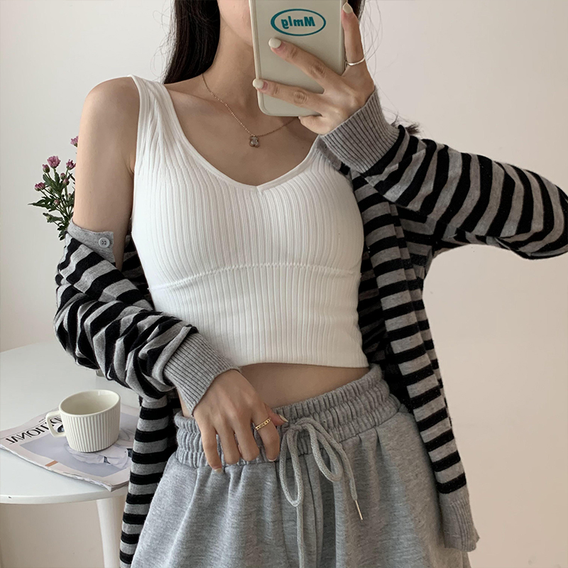 Real shot Autumn bandeau sports suspender without wire rims comfortable strap chest pad anti-exposure underwear bra vest