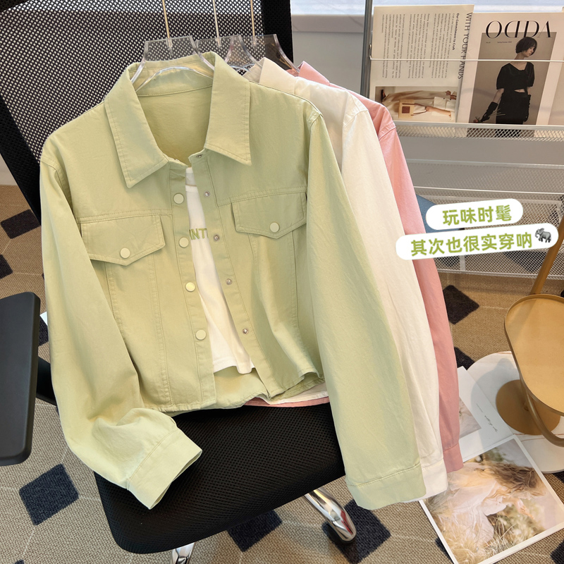 Korean Style Western Style Workwear Labeled Long Sleeve Shirt Jacket Women's Spring + Letter Vest 2-piece Set Chic and Slim Sweet Hot Girl