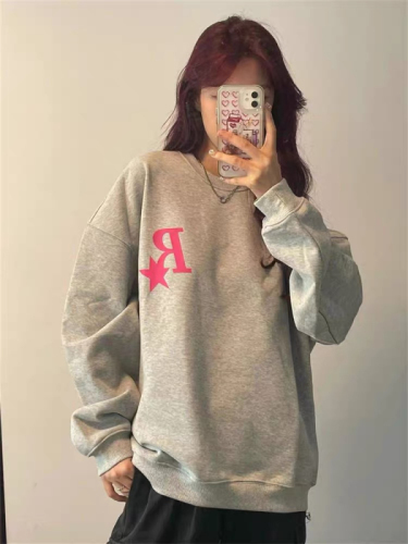 Official picture R star retro star round neck sweatshirt American fashion brand ins trend versatile loose pullover top