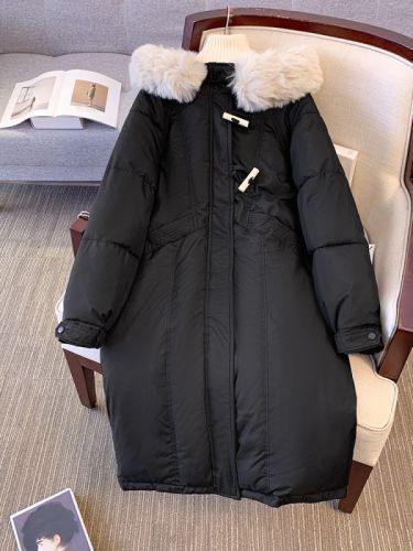 Winter New Long Waist Down Down Jacket Large Size Women's Fur Collar Thickened Slimming Korean Dongdaemun Jacket 2024