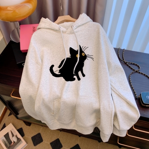 Actual shot of Huamian Thin 310g/Fleece 410g Autumn and Winter Sweater Women's Printed Large Size Women's Wear