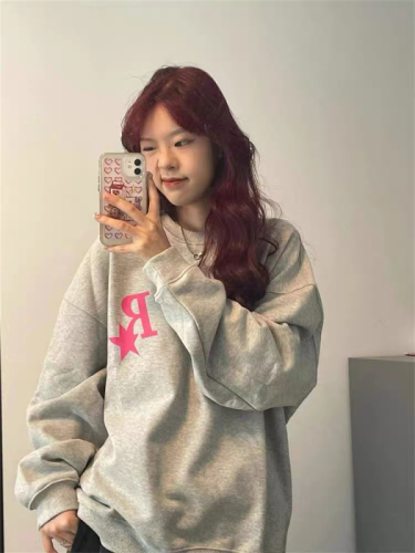 Official picture R star retro star round neck sweatshirt American fashion brand ins trend versatile loose pullover top